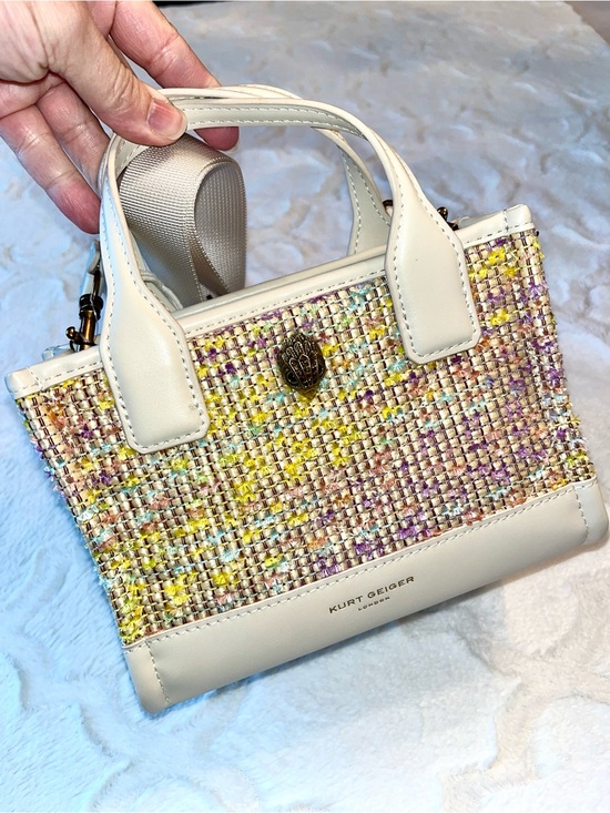 Kurt Geiger Handbags - Kurt Geiger NWT! Pastel Raffia Recycled XS Mini Shopper Tote Bag